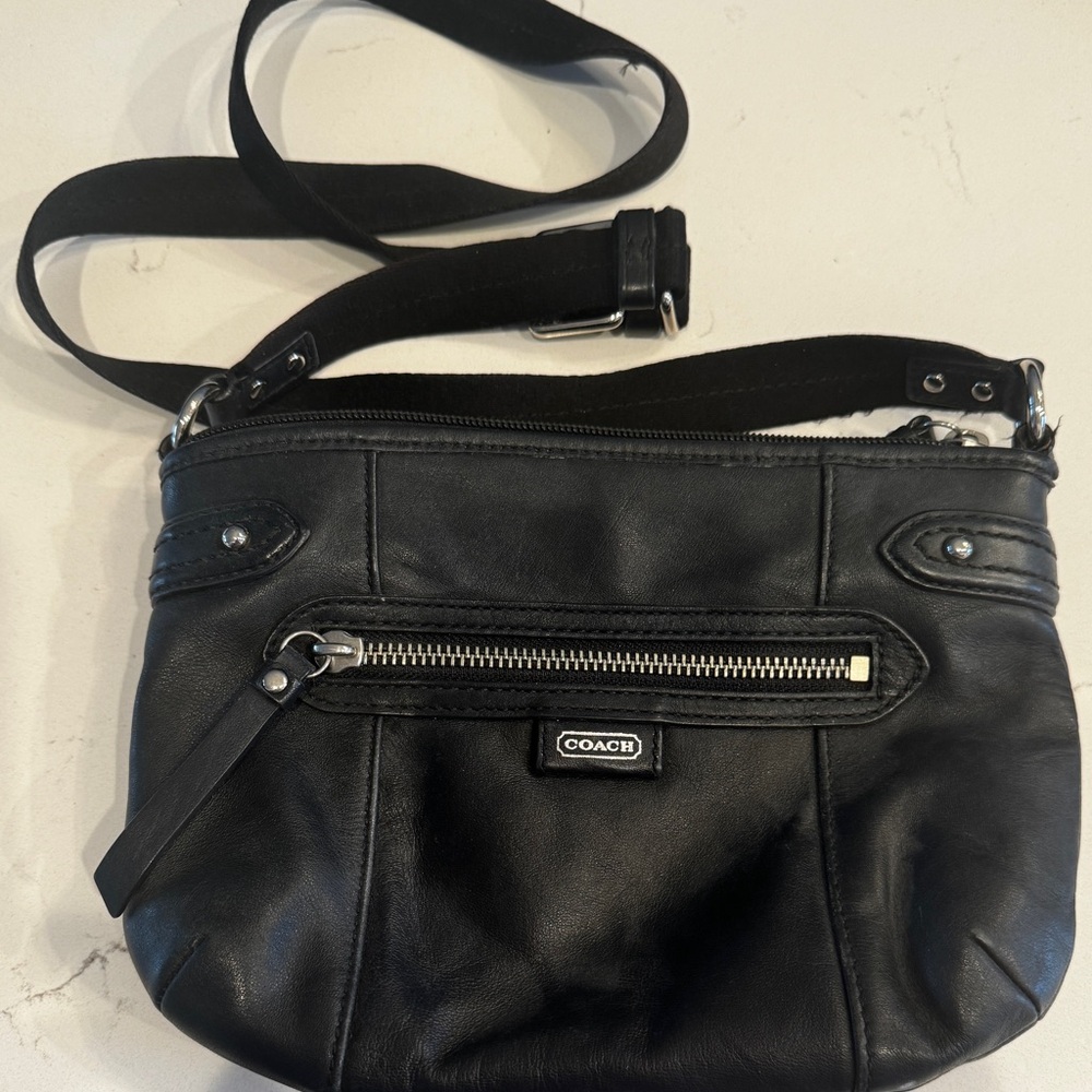 Coach Black Leather Crossbody Bag
